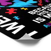 Oma opa ik Draag blauw voor mijn kleinzoon autisme Poster (Hoek)