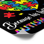 Oma opa ik Draag blauw voor mijn kleinzoon autisme Poster (Hoek)