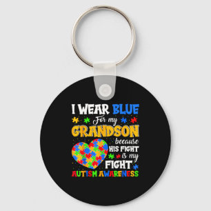 Oma Opa Ik Draag Blauw Voor Mijn Kleinzoon Autisme Sleutelhanger