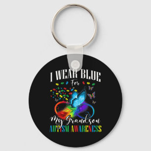 Oma opa ik draag blauw voor mijn kleinzoon autisme sleutelhanger