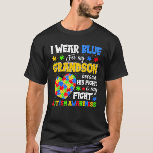 Oma Opa Ik Draag Blauw Voor Mijn Kleinzoon Autisme T-shirt