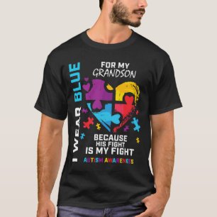 Oma opa ik Draag blauw voor mijn kleinzoon autisme T-shirt
