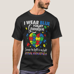 Oma Opa Ik Draag Blauw Voor Mijn Kleinzoon Autisme T-shirt