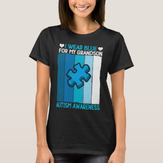 Oma opa ik Draag blauw voor mijn kleinzoon autisme T-shirt