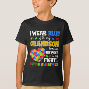 Oma opa ik Draag blauw voor mijn kleinzoon autisme T-shirt