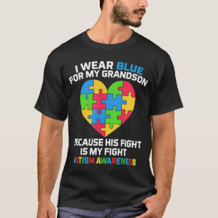 Oma opa ik Draag blauw voor mijn kleinzoon autisme T-shirt