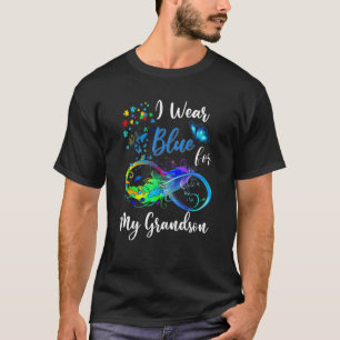 Oma opa ik draag blauw voor mijn kleinzoon autisme t-shirt