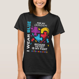 Oma opa ik Draag blauw voor mijn kleinzoon autisme T-shirt