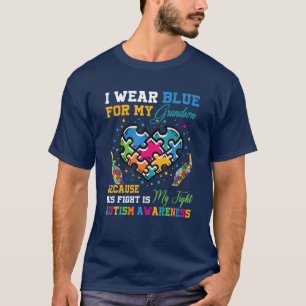Oma opa ik Draag blauw voor mijn kleinzoon autisme T-shirt