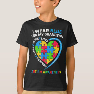 Oma opa ik Draag blauw voor mijn kleinzoon autisme T-shirt