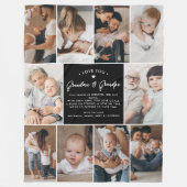 Oma & Opa Love You 10-foto Collage Modern Fleece Deken (Voorkant)