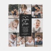 Oma & Opa Love You 9-Foto Collage Modern Fleece Deken (Voorkant)