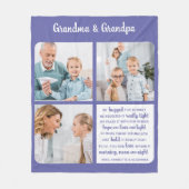 Oma Opa Modern 3 Foto Aangepaste Grootouders Fleece Deken (Voorkant)