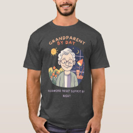 Oma/opa overdag, wachtwoord reset support 's nacht t-shirt