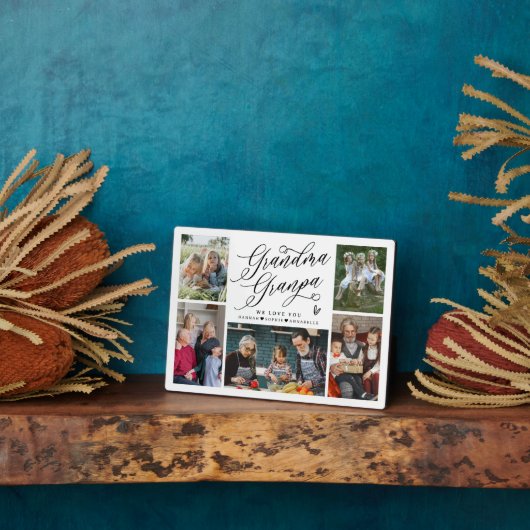 Oma & opa We houden van foto's collage Fotoplaat (Zijkant)