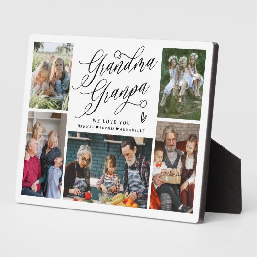 Oma & opa We houden van foto's collage Fotoplaat (Zijkant)