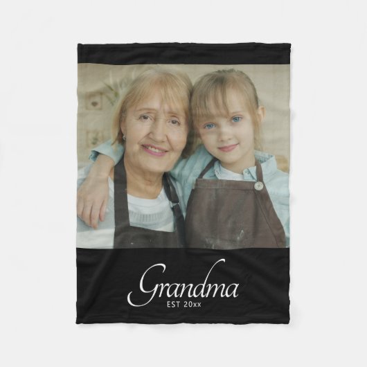 Oma Opgericht Foto Cadeau Fleece Deken (Voorkant)