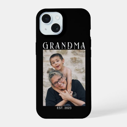 Oma Opgericht Foto Cadeau iPhone 15 Case (Achterkant)