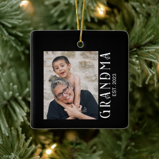 Oma Opgericht Foto Cadeau Keramisch Ornament (Boom)