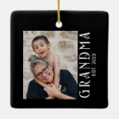 Oma Opgericht Foto Cadeau Keramisch Ornament (Achterkant)