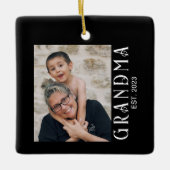 Oma Opgericht Foto Cadeau Keramisch Ornament (Voorkant)
