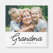 Oma Opgericht Foto Cadeau Magneet (Voorkant)