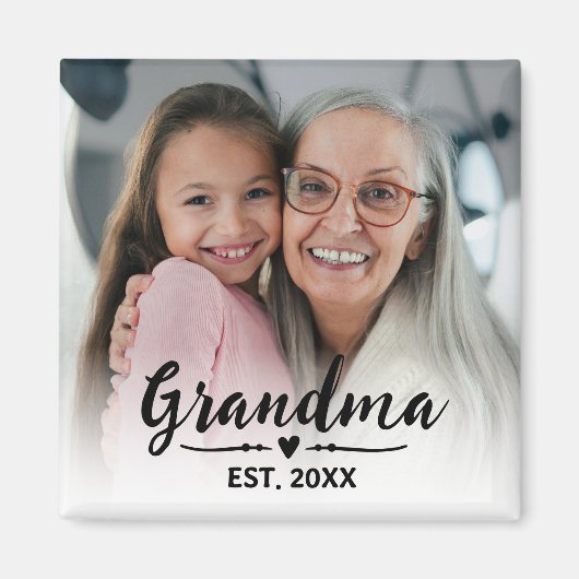Oma Opgericht Foto Cadeau Magneet (Voorkant)