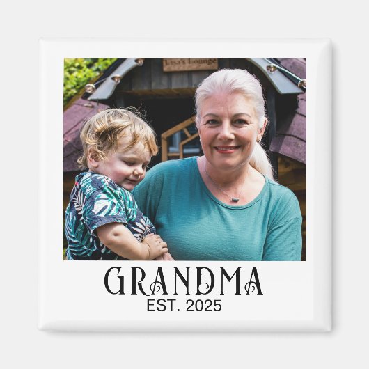 Oma Opgericht Foto Cadeau Magneet (Voorkant)