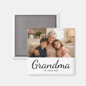 Oma Opgericht Foto Cadeau Magneet (Voorkant / Achterkant)