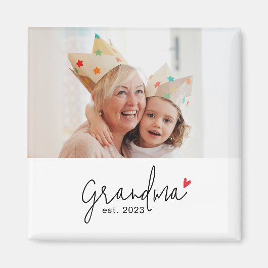 Oma Opgericht Foto Cadeau Magneet (Voorkant)