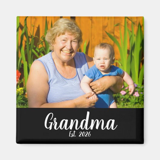 Oma Opgericht Foto Cadeau Magneet (Voorkant)