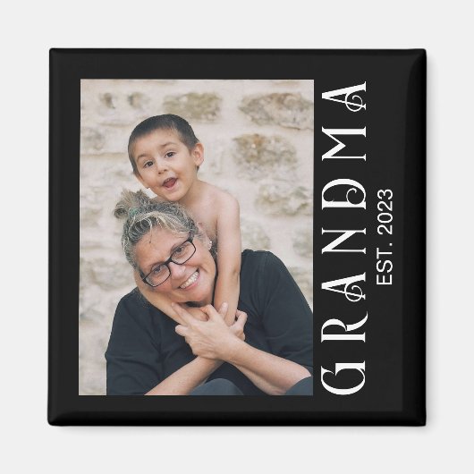 Oma Opgericht Foto Cadeau Magneet (Voorkant)