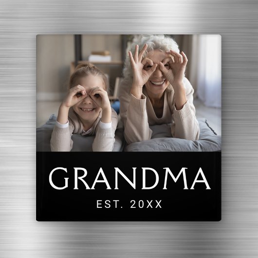 Oma Opgericht Foto Cadeau Magneet