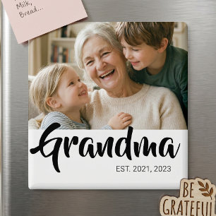 Oma Opgericht Foto Cadeau Magneet