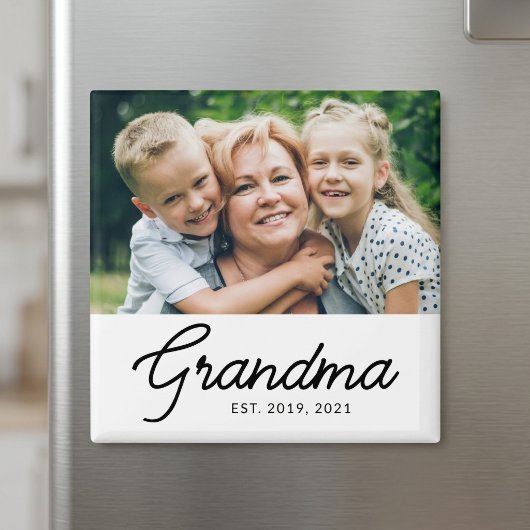Oma Opgericht Foto Cadeau Magneet