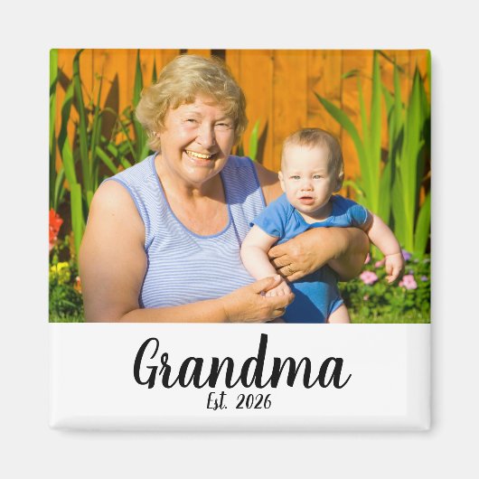 Oma Opgericht Foto Cadeau Magneet (Voorkant)