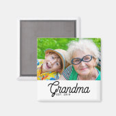 Oma Opgericht Foto Cadeau Magneet (Voorkant / Achterkant)