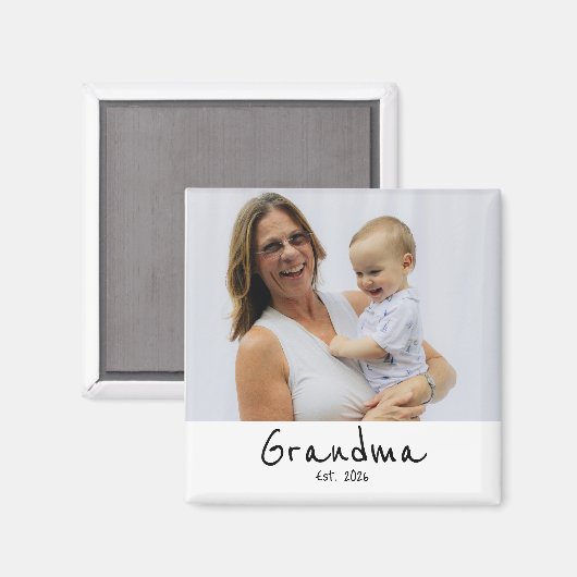 Oma Opgericht Foto Cadeau Magneet (Voorkant / Achterkant)