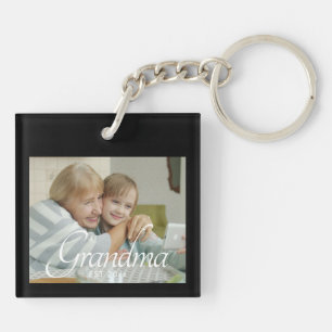 Oma Opgericht Foto Cadeau Sleutelhanger