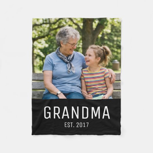 Oma Opgericht Foto  Fleece Deken (Voorkant)