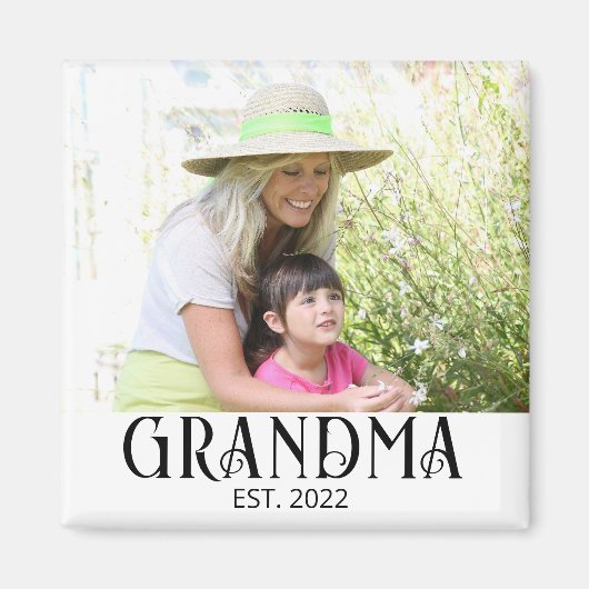 Oma Opgericht Foto Geschenk Magneet (Voorkant)