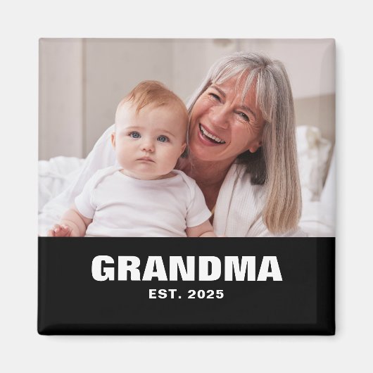 Oma Opgericht Foto Oma/opa Dag Magneet (Voorkant)