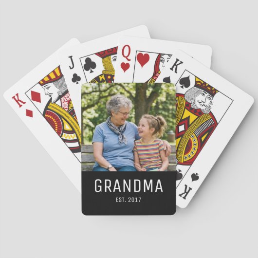 Oma Opgericht Foto  Pokerkaarten (Achterkant)