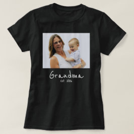 Oma Opgericht Foto witte script T-shirt