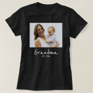 Oma Opgericht Foto witte script T-shirt