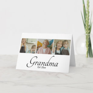 Oma Opgericht Jaar Aangepaste 3 Foto Collage Cadea Bedankkaart
