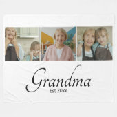 Oma Opgericht Jaar Aangepaste 3 Foto Collage Cadea Fleece Deken (Voorkant (Horizontaal))