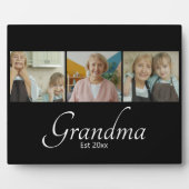 Oma Opgericht Jaar Aangepaste 3 Foto Collage Cadea Fotoplaat (Voorkant)