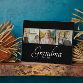 Oma Opgericht Jaar Aangepaste 3 Foto Collage Cadea Fotoplaat (Zijkant)