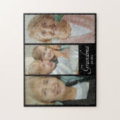 Oma Opgericht Jaar Aangepaste 3 Foto Collage Cadea Legpuzzel (Verticaal)